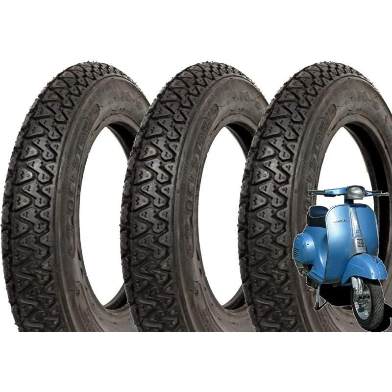 foto del prodotto 3 gomme copertoni 3.00 10 pneumatici compatibili con vespa pk 50 50 xl 50 special 125 125 et3