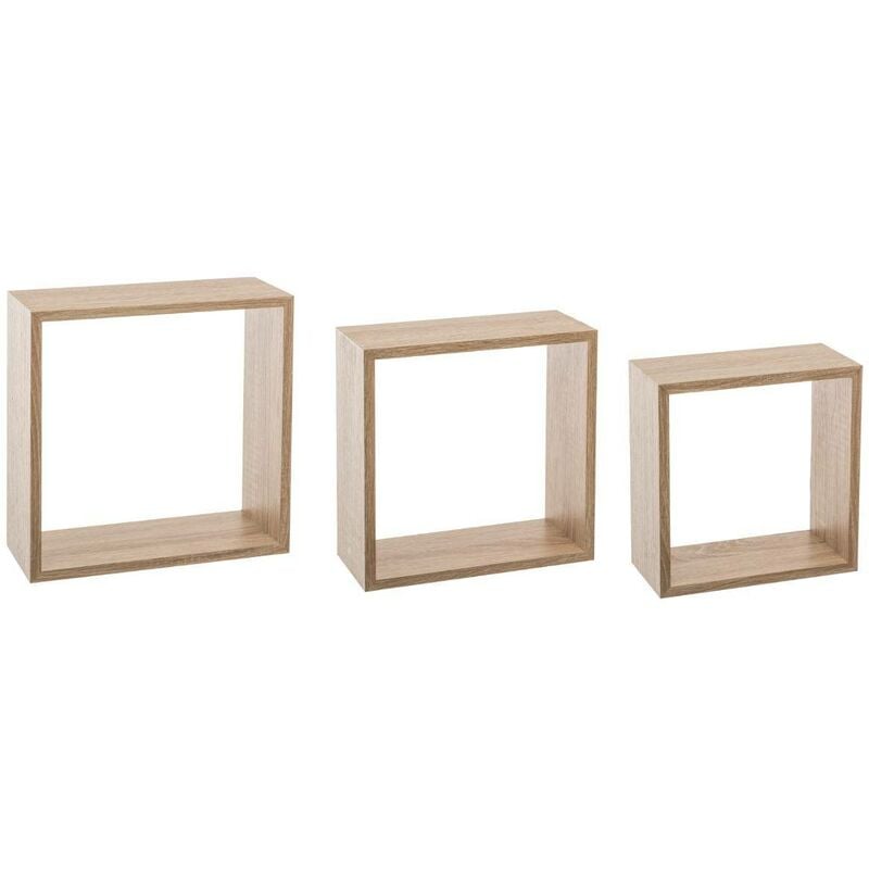foto del prodotto 3 grandi mensole a parete fixy effetto rovere a cubo 5five
