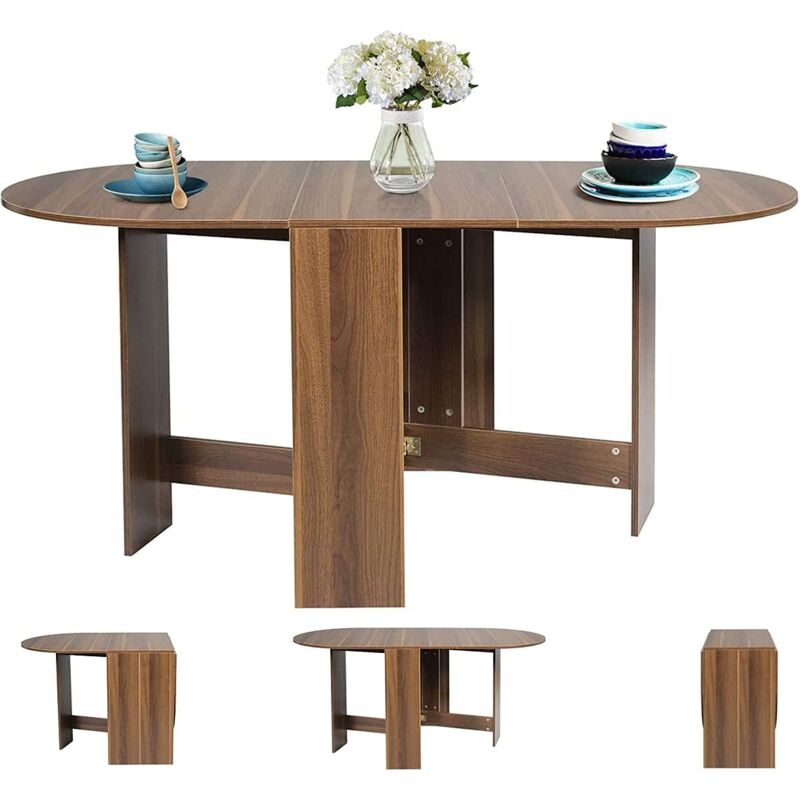 foto del prodotto 3 in 1 tavolo da pranzo pieghevole scrivania consolle ingresso in legno, design moderno per casa, soggiorno, ufficio, multiuso e multifunzione da
