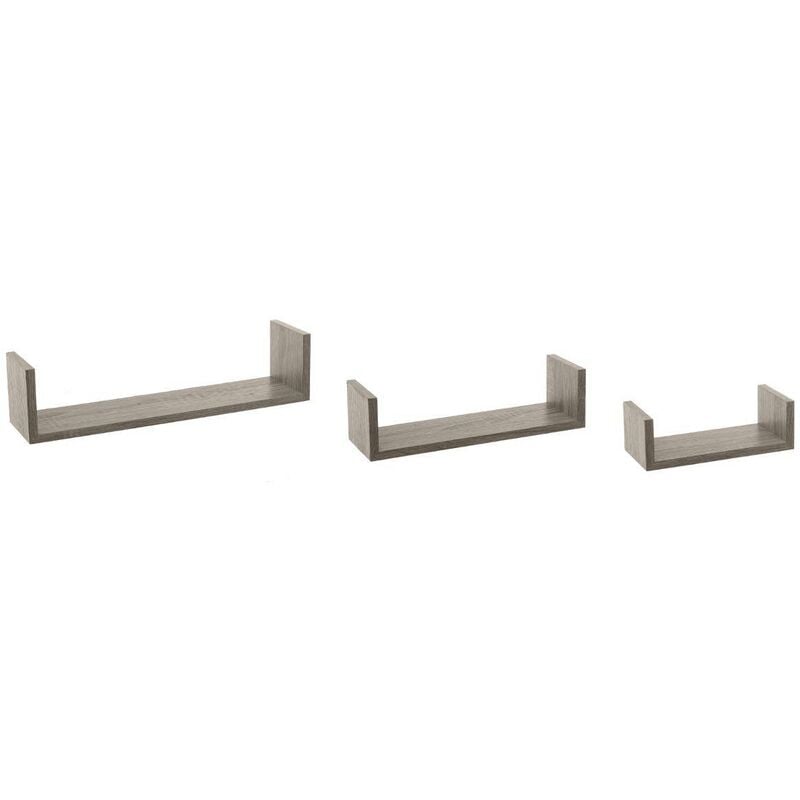 foto del prodotto 3 mensole a parete fixy effetto rovere grigio 5five