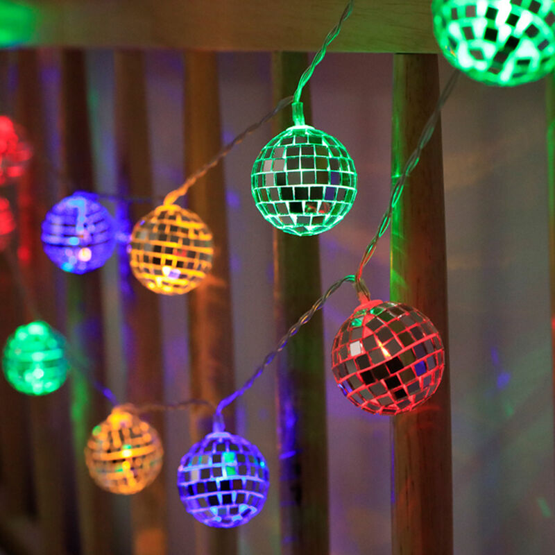 foto del prodotto 3 metri 20 luci sempre accese ghirlanda luminosa a sfera sfaccettata led lampeggiante, multicolor, 300 cm