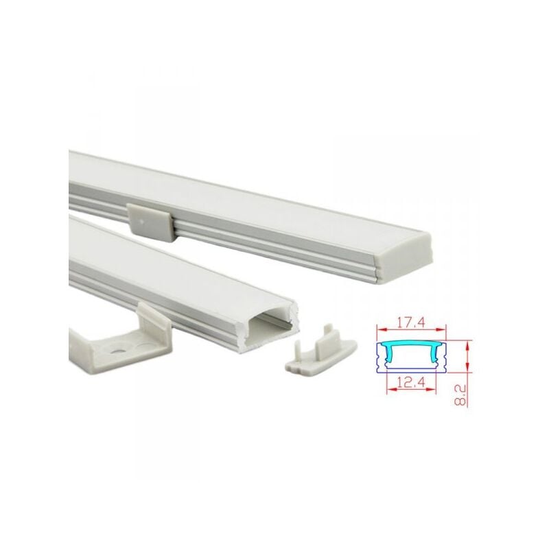 foto del prodotto 3 metri profilo canalina barra alluminio led standard colore bianco