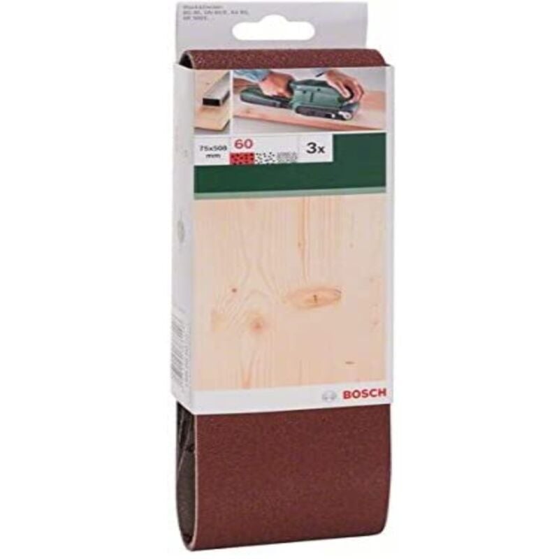 foto del prodotto 3 nastri abrasivi grana 60 per levigatrice a nastro 75x508mm bosch