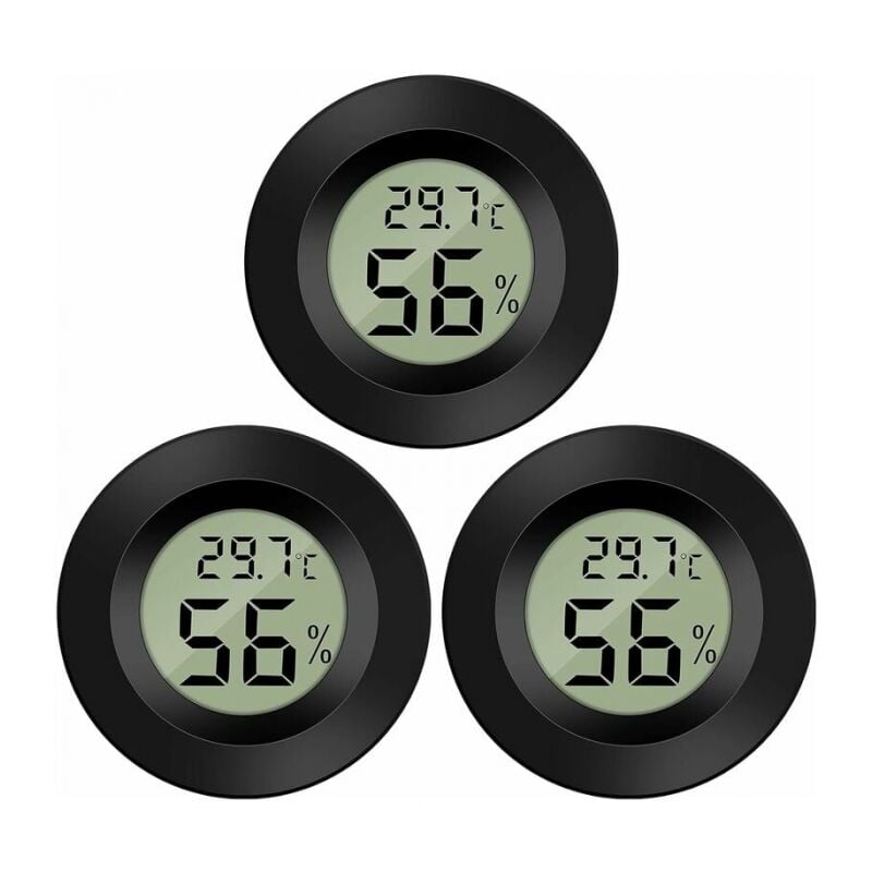 foto del prodotto 3 pack digitale lcd igrometro termometro monitor misuratore di umidit misuratore per umidificatori deumidificatori serra seminterrato babyroom ymyny