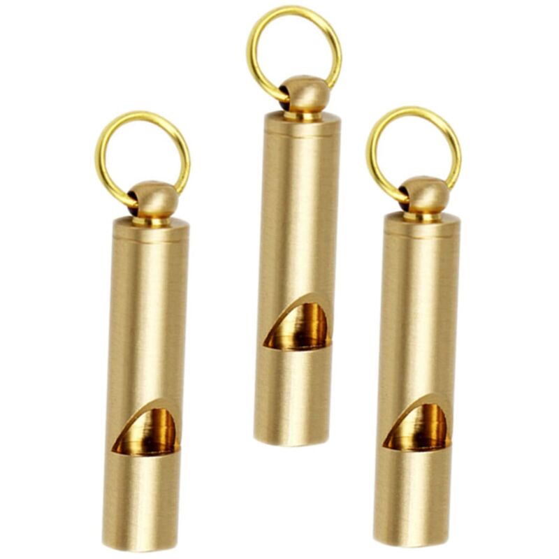 foto del prodotto 3 pcs sifflet hockey porte cl s enfants porte cl s laiton porte cl s accessoires de crosse sifflet pendentif sifflet de hockey sifflet ext rieur