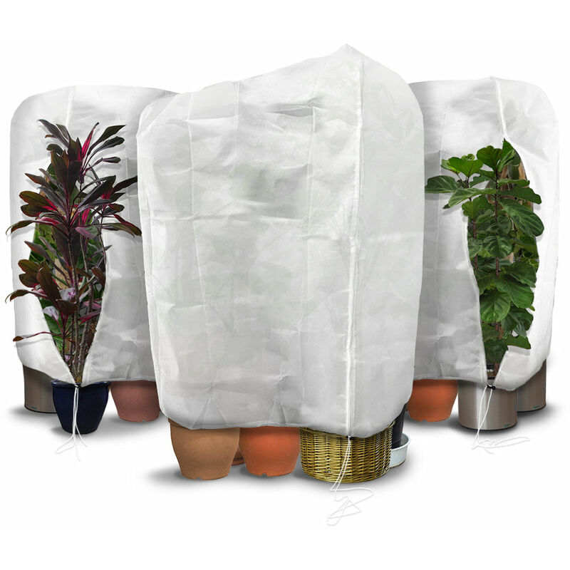 foto del prodotto 3 pezzi cappuccio protezione piante 200x240cm, copertura antigelo piante tnt 80g m con coulisse e cerniera, bianco vounot