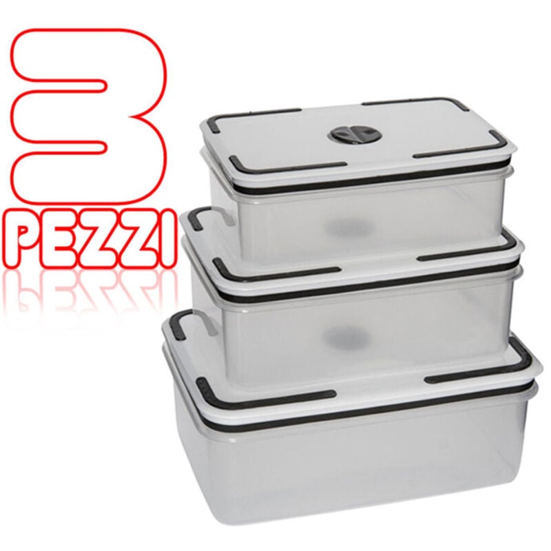 foto del prodotto 3 pezzi contenitore cucina per cibo pranzo plastica trasparente salva freschezza trade shop traesio