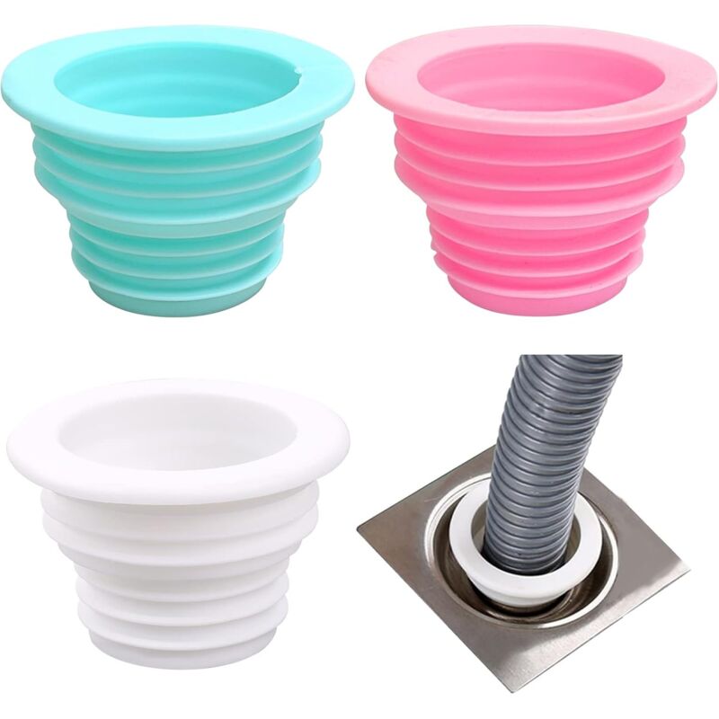 foto del prodotto 3 pezzi di guarnizione in silicone per tubo di scarico, deodorante, guarnizione per lavatrice, per utensili da cucina e bagno