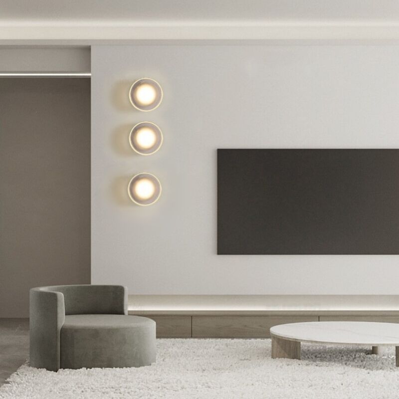 foto del prodotto 3 pezzi moderno lampada da parete led argento applique da parete interno decorative lampada da muro 13,5cm luce bianca calda