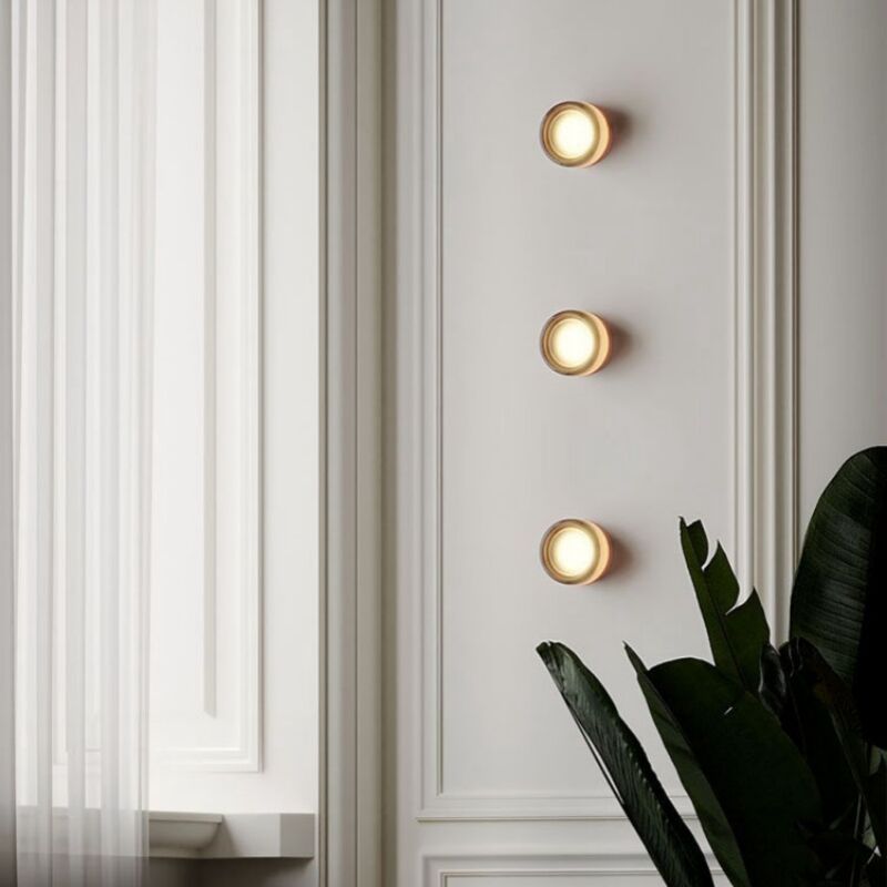 foto del prodotto 3 pezzi moderno lampada da parete led grigio fumo applique da parete interno lampada da muro a forma di fossetta 13.5cm luce bianca calda