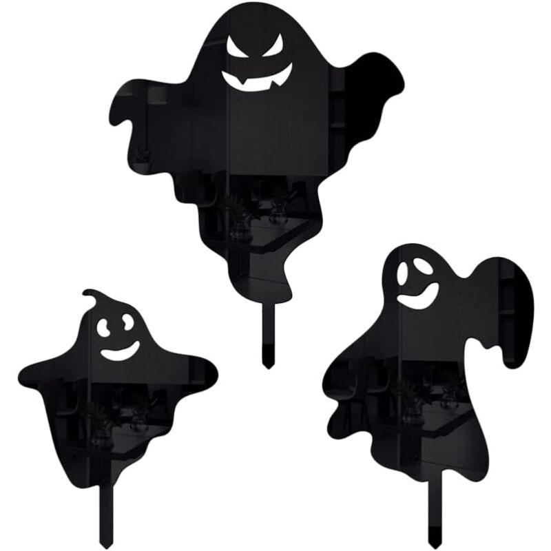 foto del prodotto 3 pezzi picchetti di uscita per pavimento fantasma picchetti per teschio picchetti per emblemi decorativi fantasma picchetti per cartelli per cortile