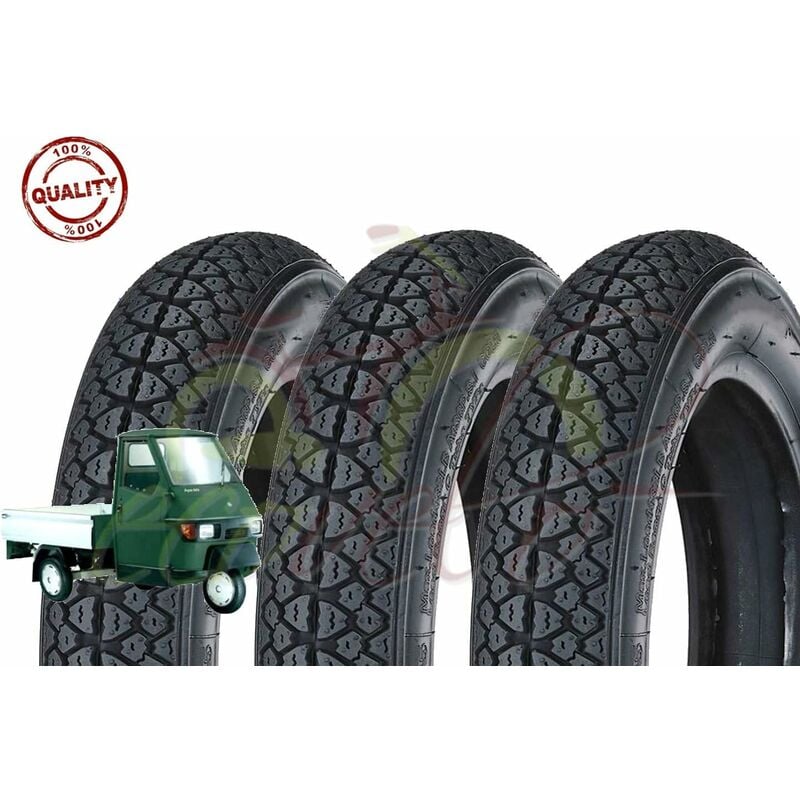 foto del prodotto 3 pneumatici 100 90 10 per piaggio ape scooter vespa vespone 61l gomme copertoni disegno m i c h e l i n union