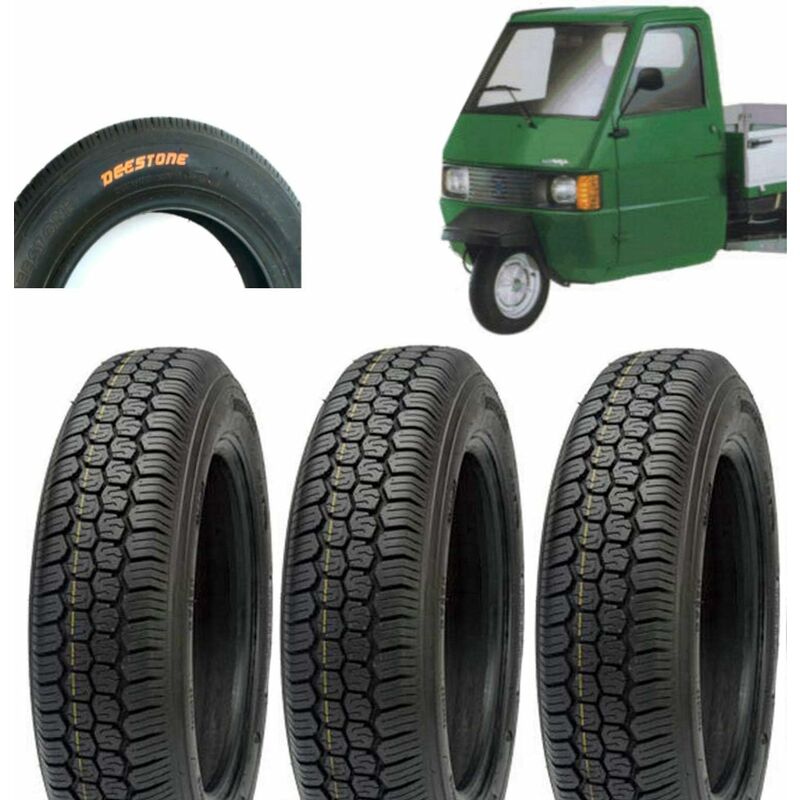 foto del prodotto 3 pneumatici 125 12c 4pr 62j tubeless tl per ape p i a g g i o e vecchia f i a t 500 epoca ruote gomme copertoni