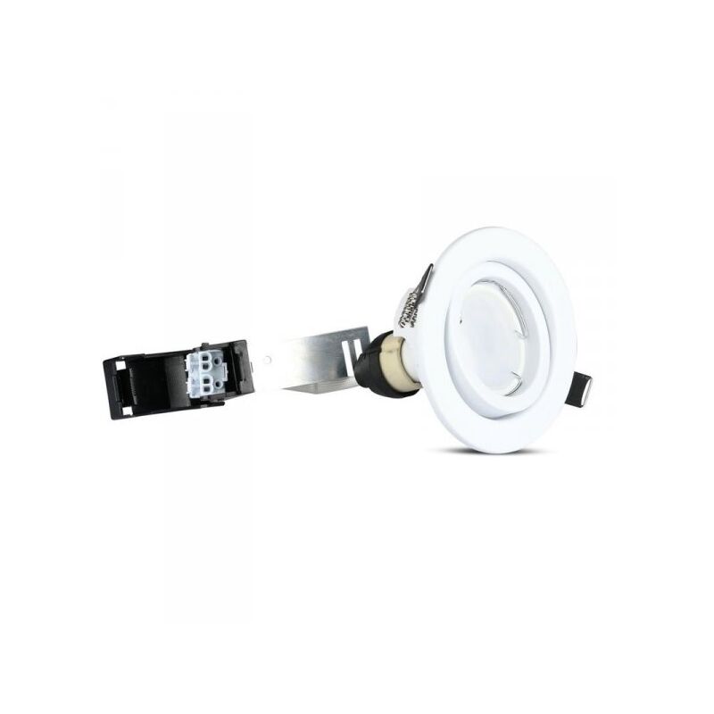 foto del prodotto 3 pz faretti led incasso rotondo orientabile 5w carcassa bianco 4500k neutro con lampada gu10 sostituibile sku 8882