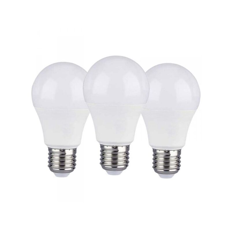 foto del prodotto 3 pz lampada led e27 a60 9w bianco freddo 6400k bulbo sfera 806 lumen sku 7242