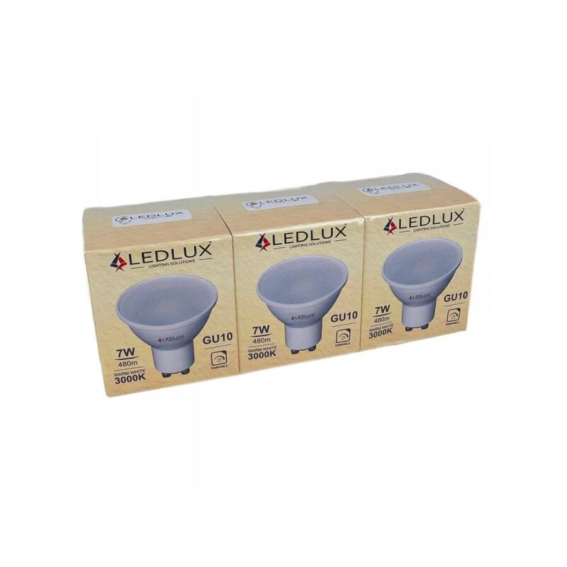 foto del prodotto 3 pz lampadina led gu10 dimmerabile triac dimmer 7w 220v bianco caldo 3000k 570 lumens