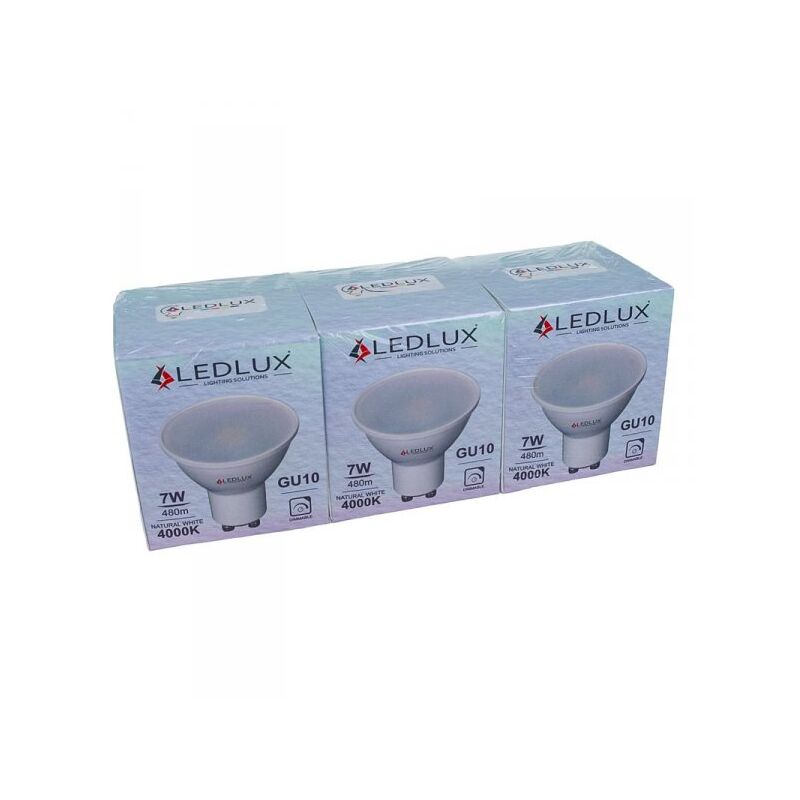 foto del prodotto 3 pz lampadina led gu10 dimmerabile triac dimmer 7w 220v bianco neutro 4000k 570 lumens