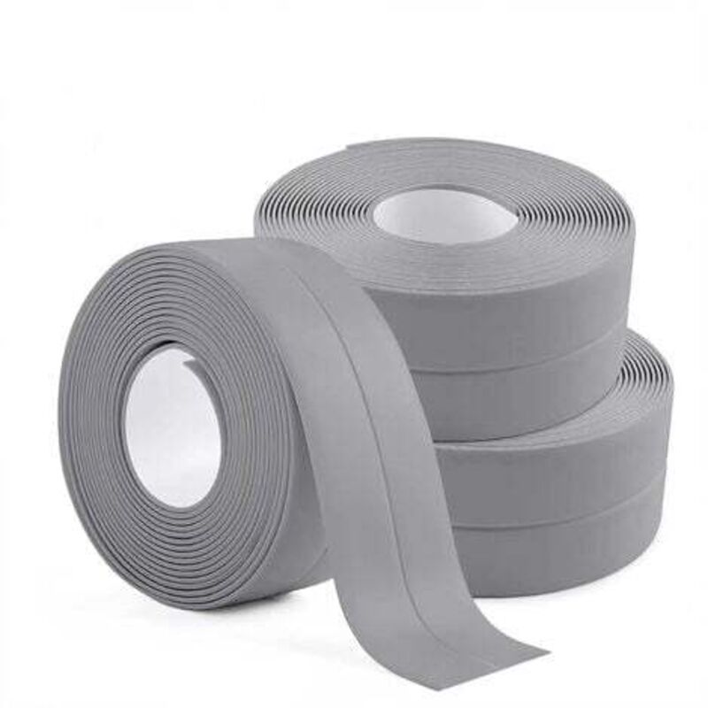 foto del prodotto 3 rotoli di nastro sigillante impermeabile, guarnizione per bagno, nastro sigillante autoadesivo in pvc per cucina, wc, vasca da bagno grigio 