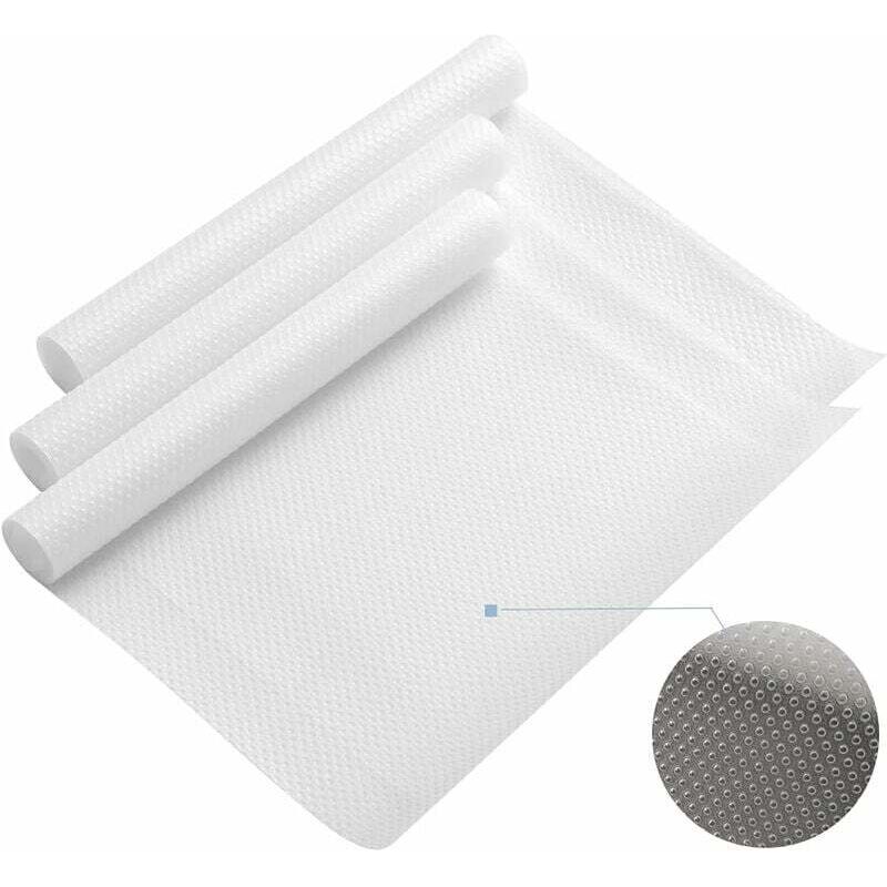 foto del prodotto 3 rotoli di tappetino antiscivolo in eva per ripiani da cucina, tappetino per armadi, riutilizzabile, tagliabile, impermeabile, per frigorifero e