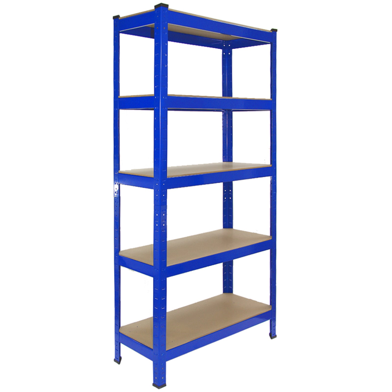 foto del prodotto 3 scaffali in acciaio senza bulloni t rax blu larghi 75cm per magazzino e box