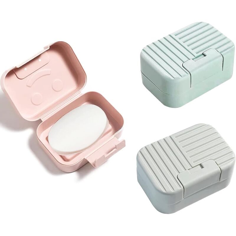 foto del prodotto 3 scatole di sapone, scatola portasapone da viaggio portatile, protezione ambientale ad asciugatura rapida, materiale pp adatto per casa, bagno,
