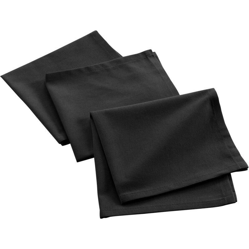 foto del prodotto 3 tovaglioli 40 x 40 cm mistral nero, cotone riciclato douceur d int rieur