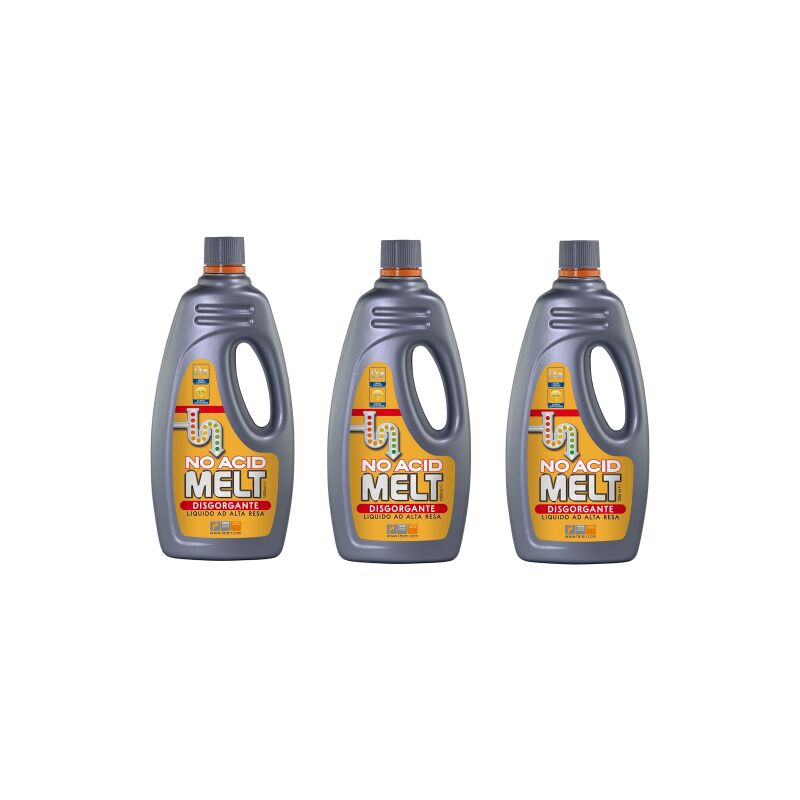 foto del prodotto 3 x faren melt no acid disgorgante liquido concentrato 1 lt