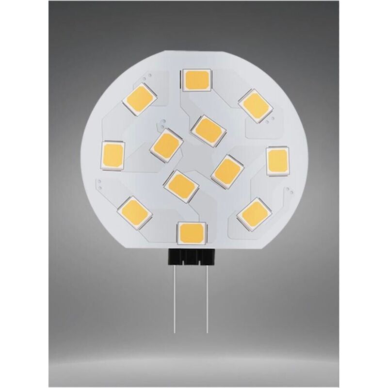 foto del prodotto 3 x lampadina 12 led luce calda lampada slim piastra tonda g4 2 watt