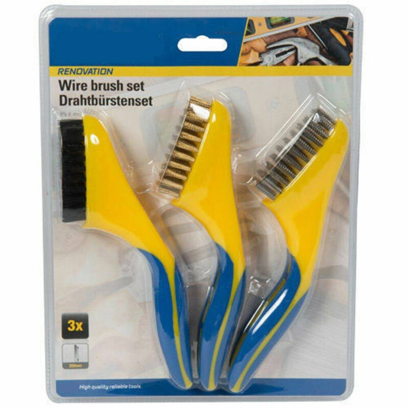 foto del prodotto 3 x spazzole pulizia metallo acciaio kit pittura spazzola per ferro fai da te trade shop traesio