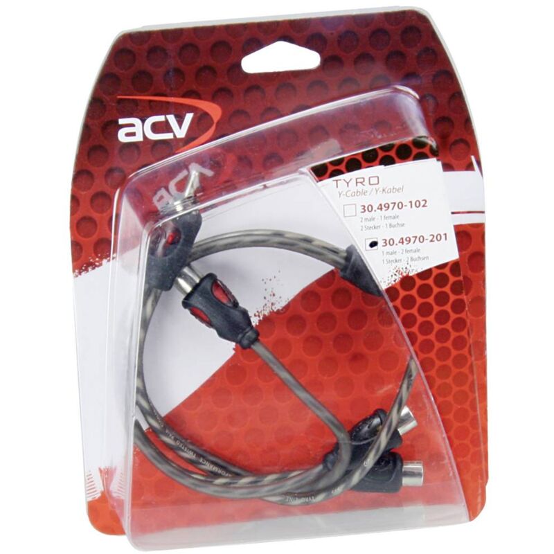 foto del prodotto 30.4970 201 cavo rca 0.3 m 1x spina rca 2x presa rca acv