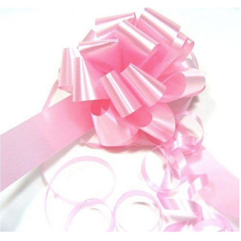 foto del prodotto 30 coccarde autotiranti matrimonio nozze auto casa sposi fiocco rosa celeste rosa trade shop traesio