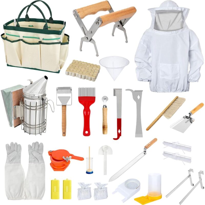 immagine 0 del prodotto 30 forniture per apicoltura, kit per principianti di apicoltura, kit per apicoltura, giacche, attrezzatura per alveari, strumenti e forniture per
