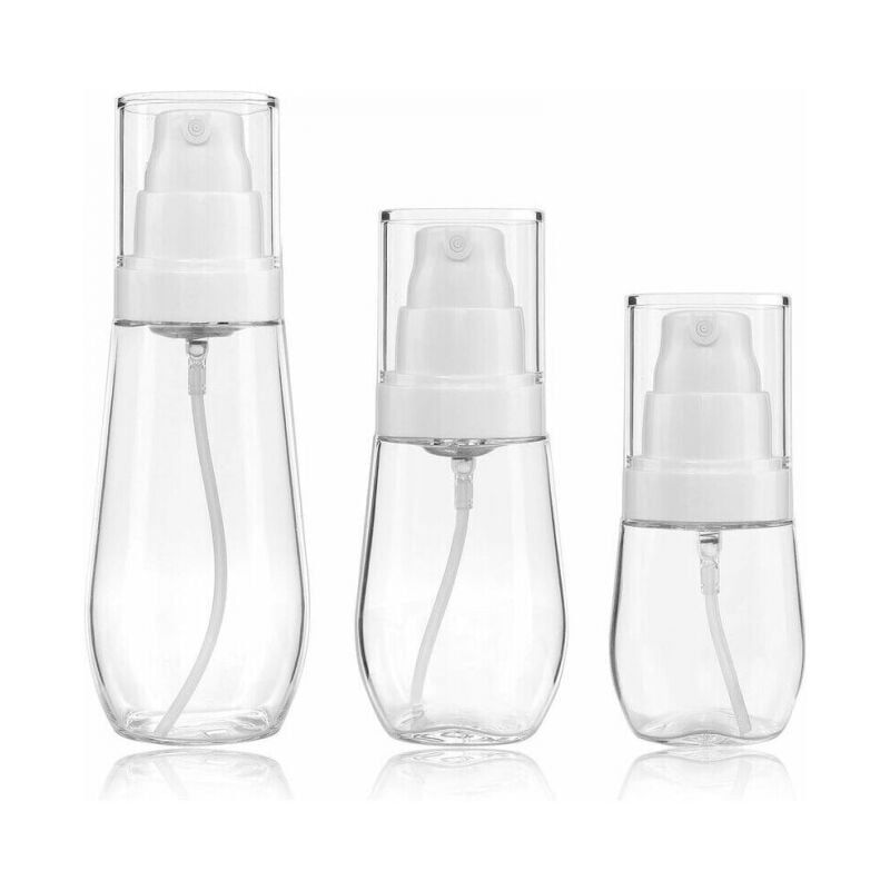 foto del prodotto 30 ml 60 ml 100 ml flacone spray nebulizzatore, flacone spray da viaggio vuoto in plastica trasparente riutilizzabile per lozione per la cura della