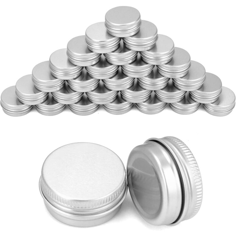 foto del prodotto 30 pezzi barattoli rotondi in alluminio con coperchio, barattolo cosmetico vuoto per trucco, crema, balsamo per labbra, contenitore da viaggio 15