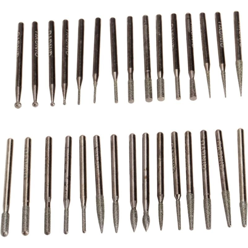 foto del prodotto 30 pezzi punte diamantate frese rotanti punte diamantate punte diamantate per rettifica diamantata punte diamantate per rettifica diamantata ago per