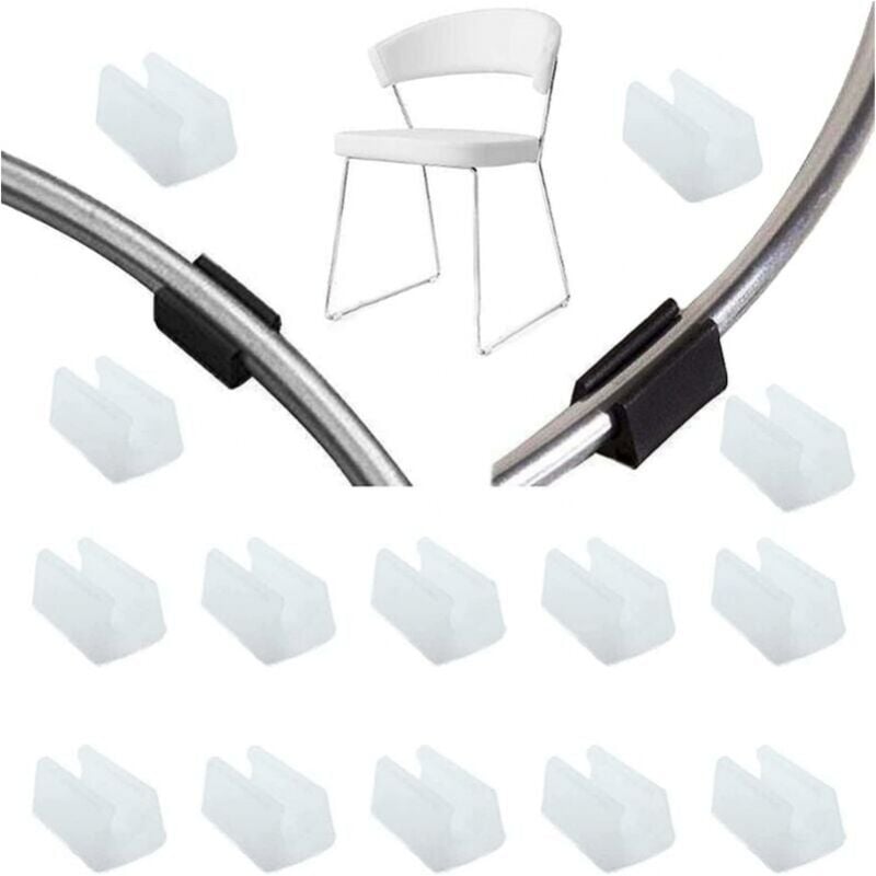 foto del prodotto 30 pezzi tappi per gambe di sedie, tappi terminali per tubi, protezioni per pavimenti per mobili, tappi per sedie in plastica a forma di u, morsetti