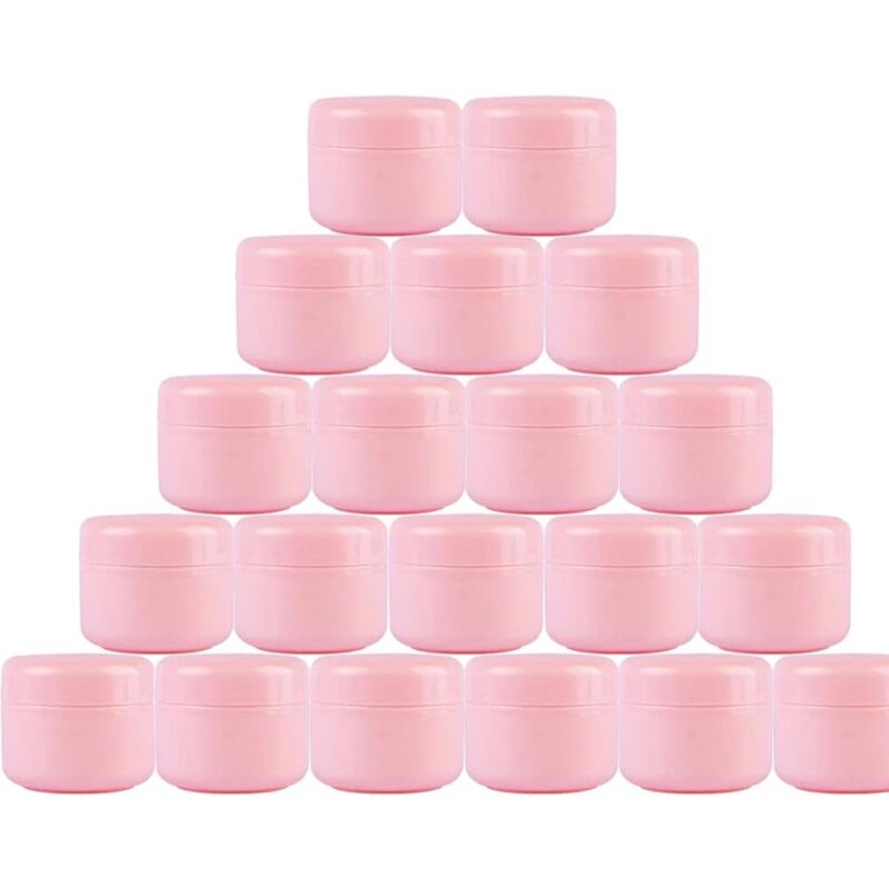 foto del prodotto 30 vasetti per il trucco vuoti e ricaricabili in plastica rosa da 20 ml, rosa, 20 ml 442,8 cm sollbry