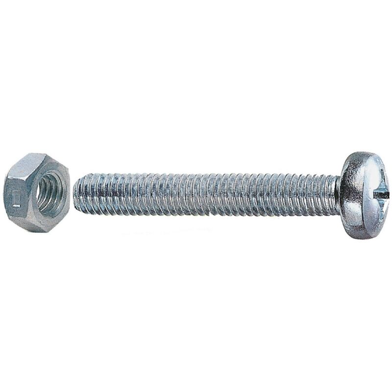 foto del prodotto 30 viti a metallo testa cilindrica 3x30 mm vite con dadi acciaio zincato