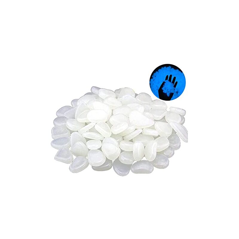 foto del prodotto 300 pezzi ciottoli luminosi di ciottoli, pietre luminose esterne, pietre fluorescenti, ciottoli fosforescenti, pietre decorative da giardino, per