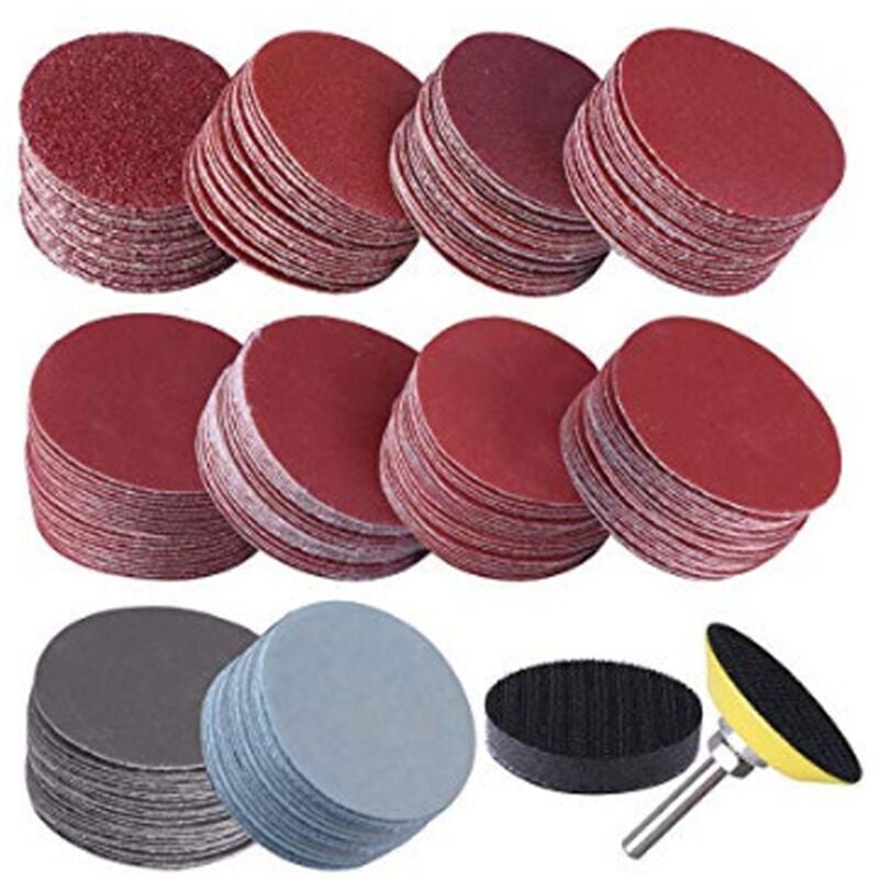 foto del prodotto 300 pezzi dischi abrasivi da 50 mm grana 80 100 180 240 600 800 1000 1200 2000 3000 per levigatura dremel, 