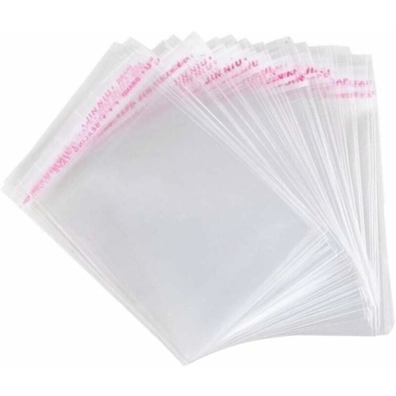 foto del prodotto 300 pezzi sacchetti di cellophane, sacchetto autoadesivo piccolo sacchetto per alimenti, sacchetto di plastica opp trasparente per biscotti di