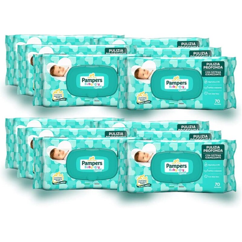 foto del prodotto 300 pz salviette umidificate bambini baby fresh pampers