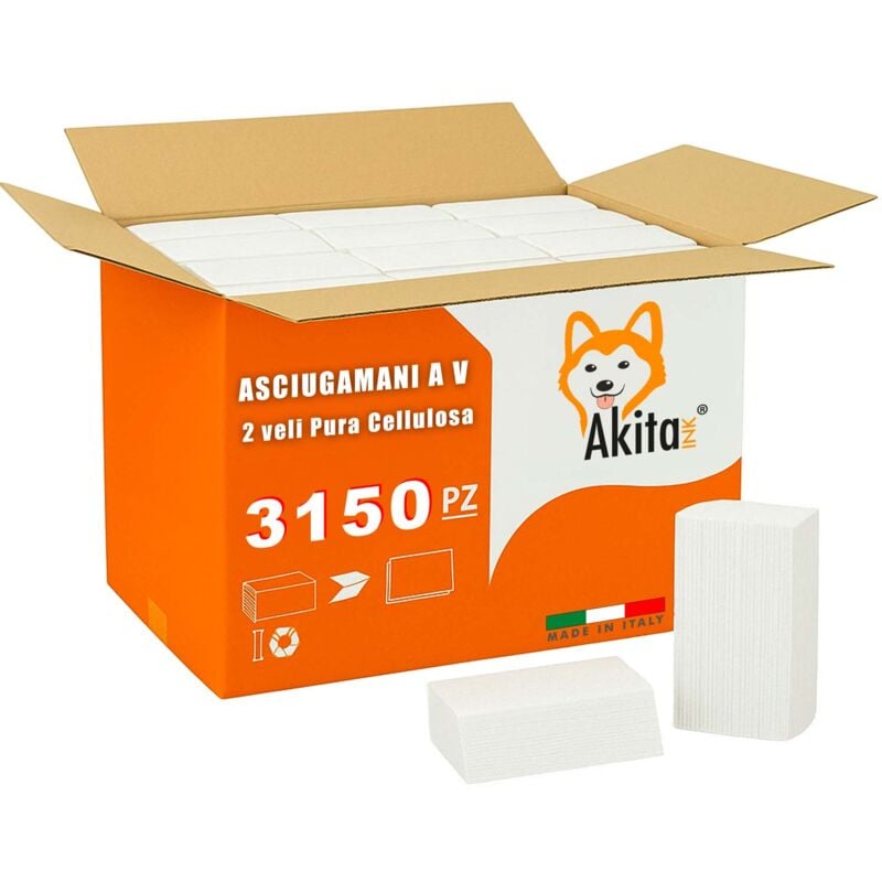 foto del prodotto 3000 asciugamani carta piegati a c o v per dispenser 15 confezioni da 200 pz