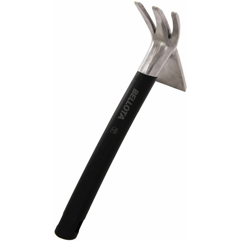 foto del prodotto 3005 - zappa di alluminio con manico corto per diserbare e arieggiare il terreno - attrezzo da giardinaggio - bellota