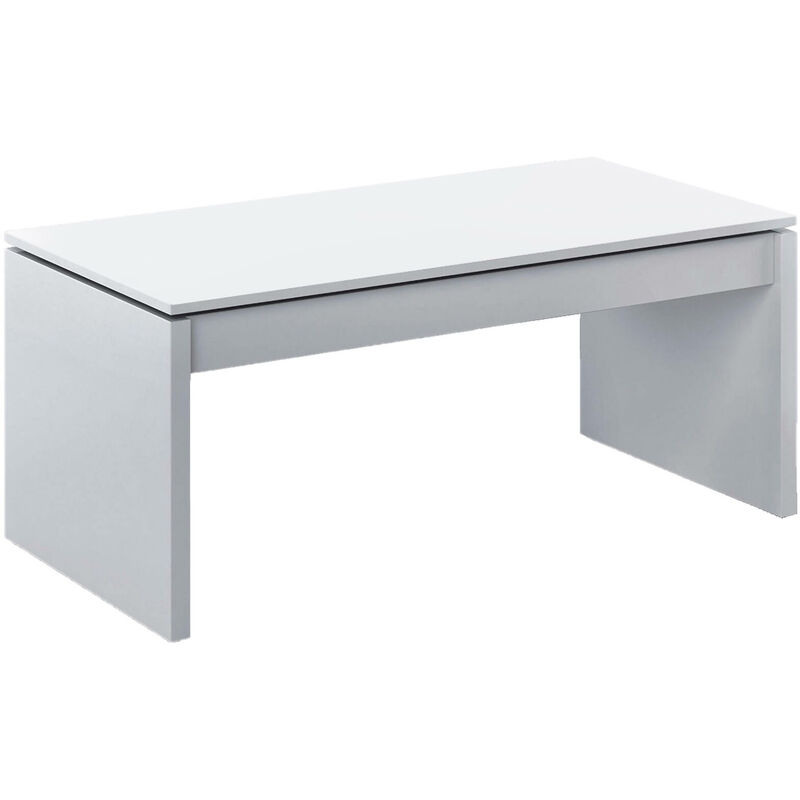 foto del prodotto tavolino da salotto, tavolino da caff con piano elevabile, tavolo basso da soggiorno, cm 102x50h43 54, bianco lucido