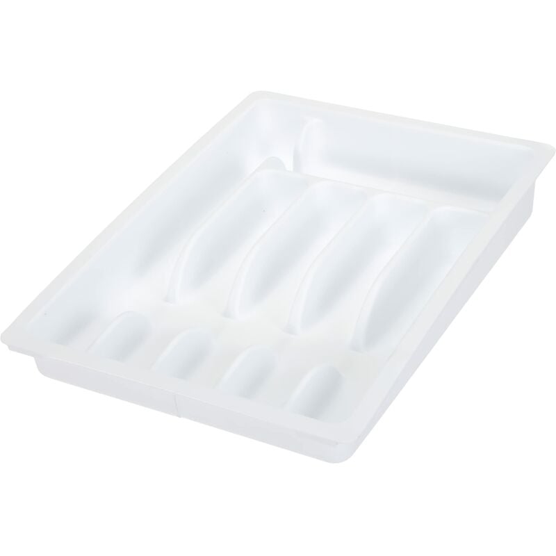 foto del prodotto 30086 vassoio portaposate estraibile in plastica, dimensioni 29 50 cm x 38 x 6,5 cm, colore bianco kesper