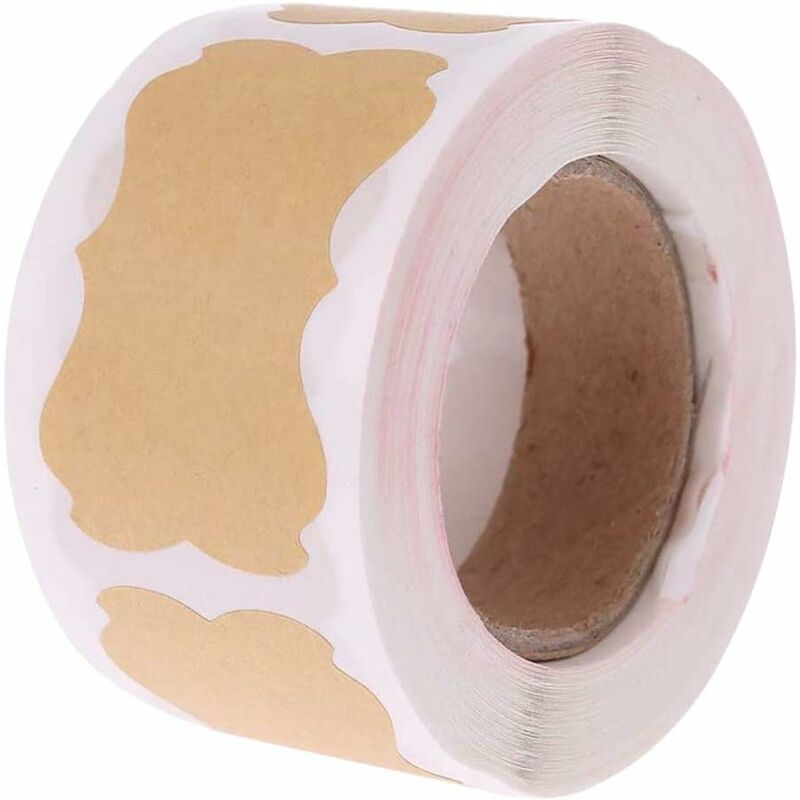 foto del prodotto 300pcs etichette adesive rotonde kraft etichetta kraft vuota fatta a mano vintage etichette adesive scrivibili per regalo fai da te torta cottura