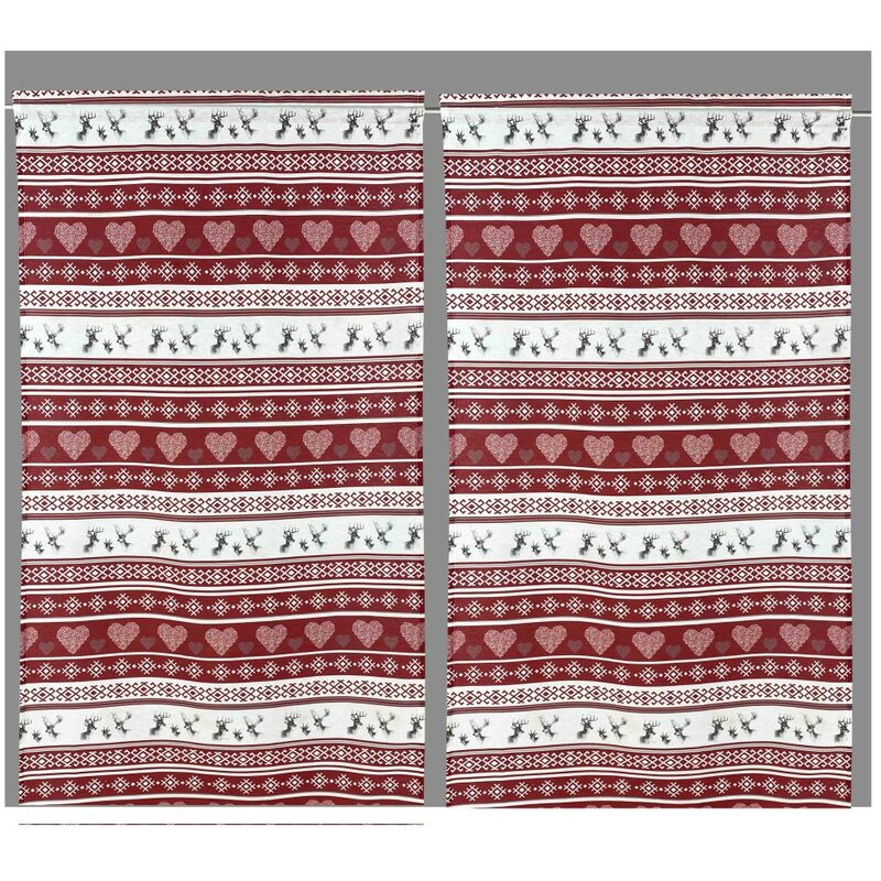 foto del prodotto tex family tendina vetro moderna larga 45 o 60 o 80 cervino rosso made in italy 1 telo cm. 80x150