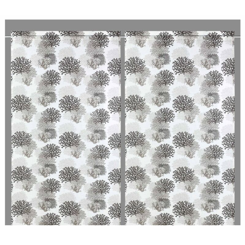 foto del prodotto tex family tendina vetro moderna larga 45 o 60 o 80 coralli beige misto lino made in italy 1 telo cm. 60x150