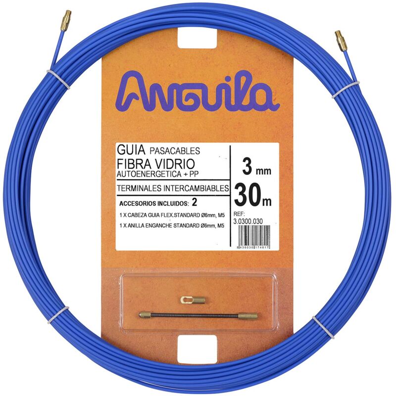foto del prodotto 30300030 gu a pasacables fibra de vidrio polipropileno, 30 metros, di metro 3mm, az l anguila
